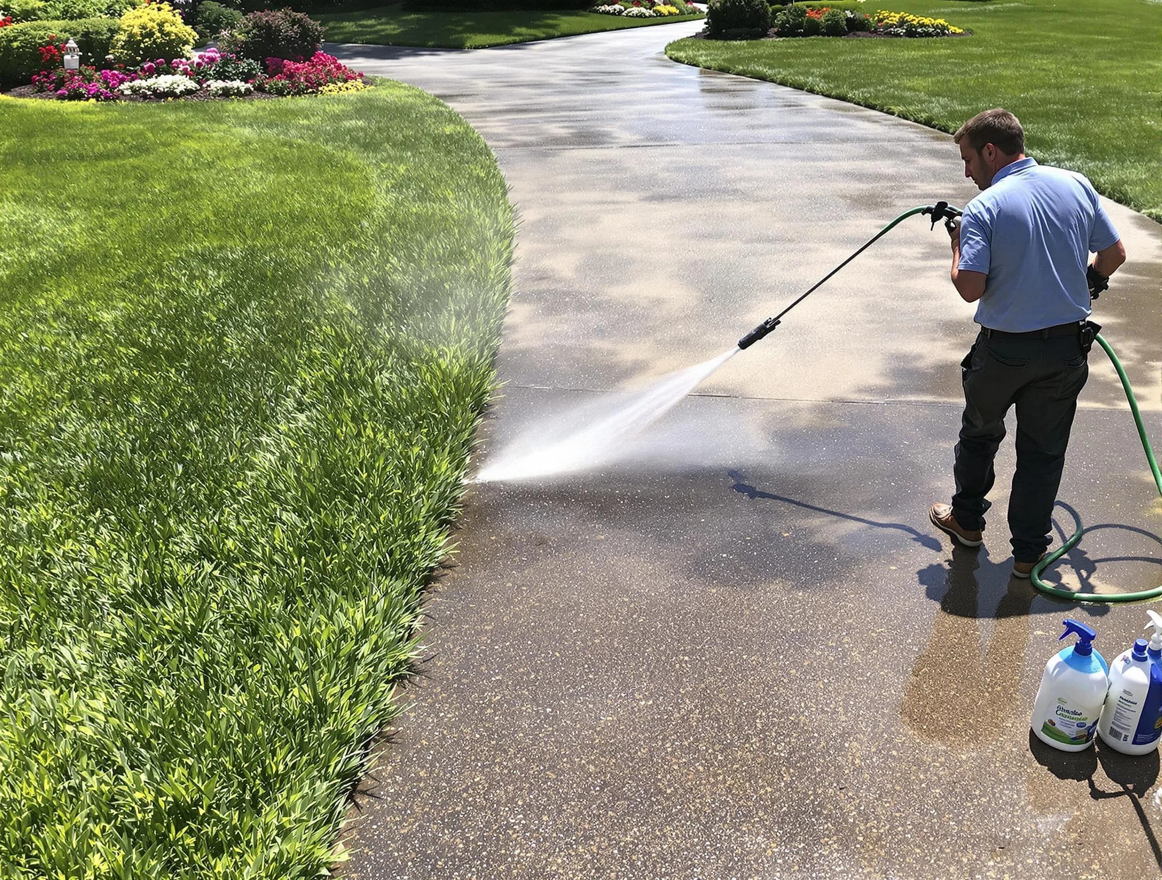 Before and after pressure washing by North Ridgeville Power Washing in North Ridgeville